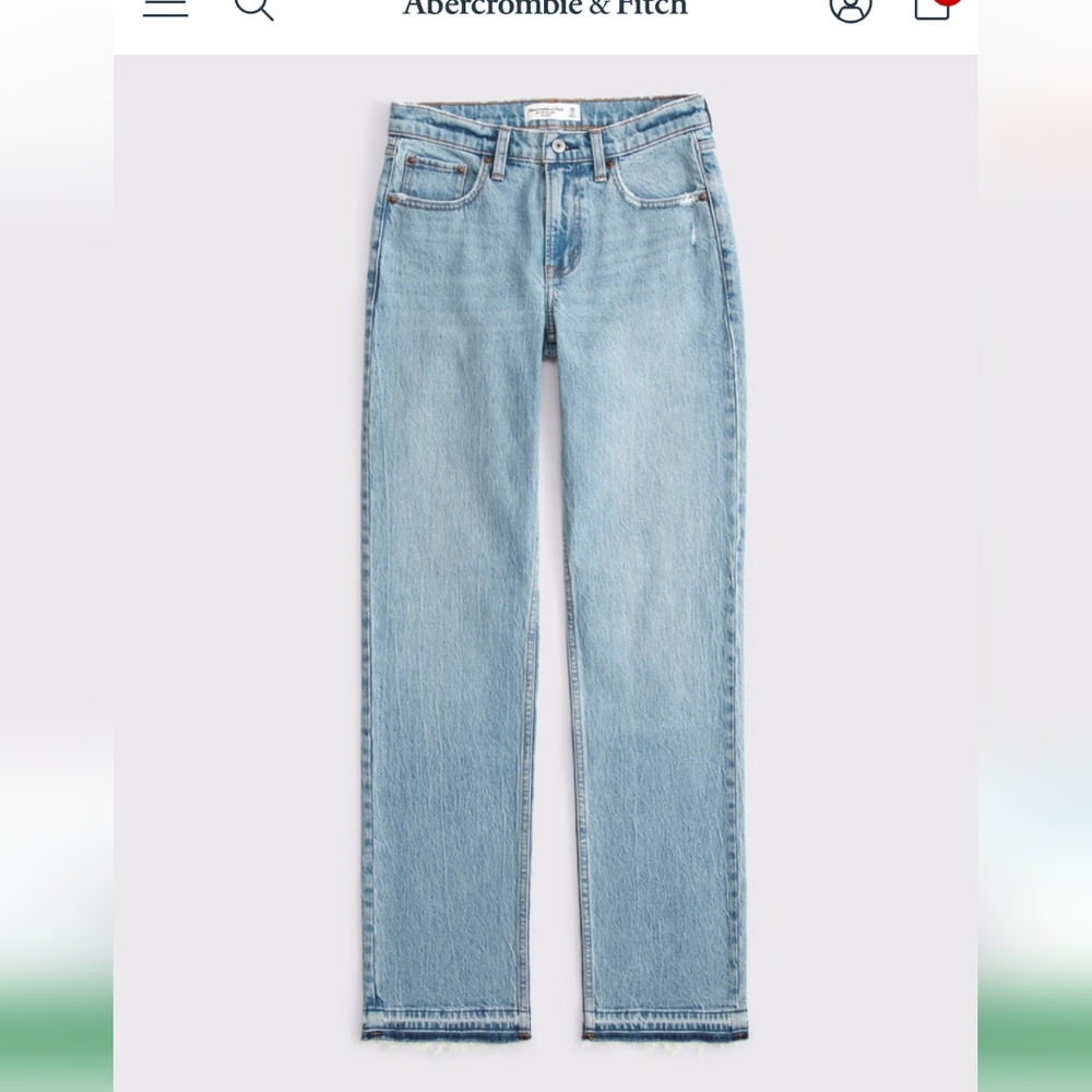 Abercrombie & Fitch Women's Mid Rise 90s Straight Jeans Size 28
